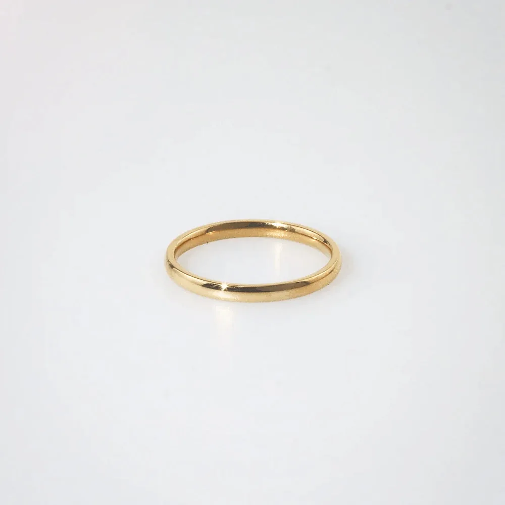 2mm Gold Stacker Band Ring - Waterproof & Tarnish Free