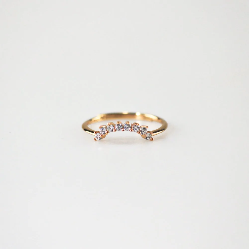Adjustable Gold Plated Sterling Silver Arch Band Ring