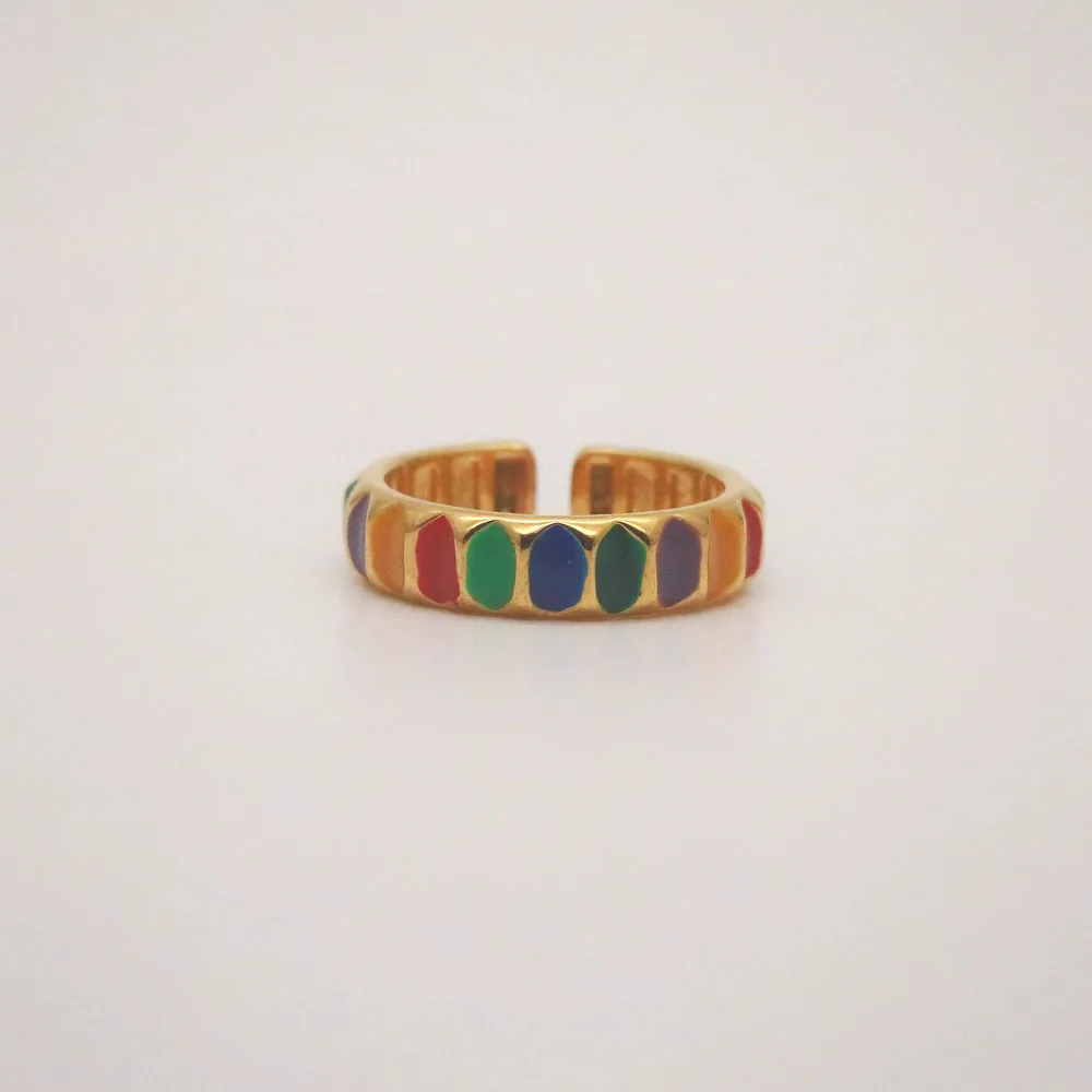 Adjustable Rainbow Gold Plated Ring – Stylr