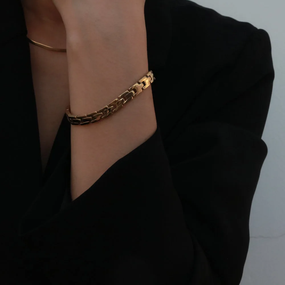 Aleah Watch Band Bracelet in 18k Gold Plated Stainless Steel