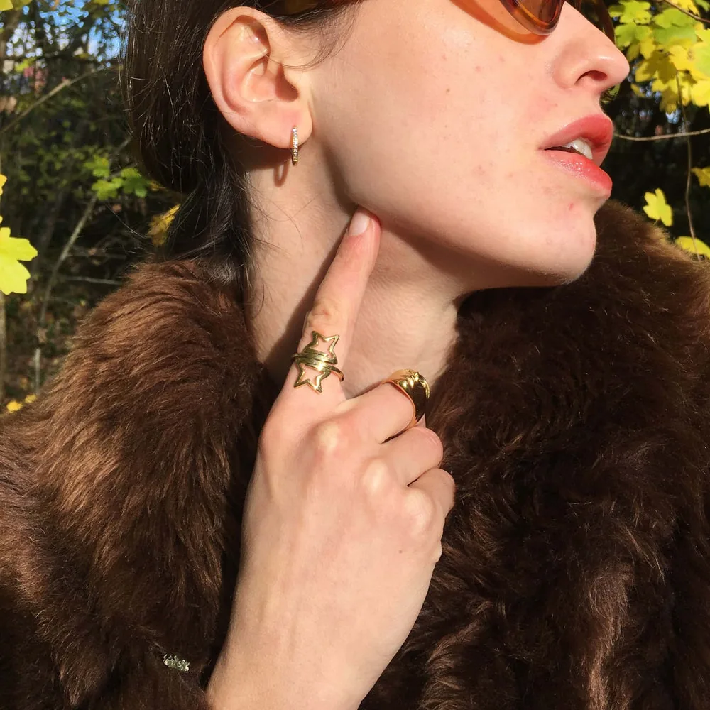 Celestial Star Wrap Ring – Waterproof Gold Stainless Steel