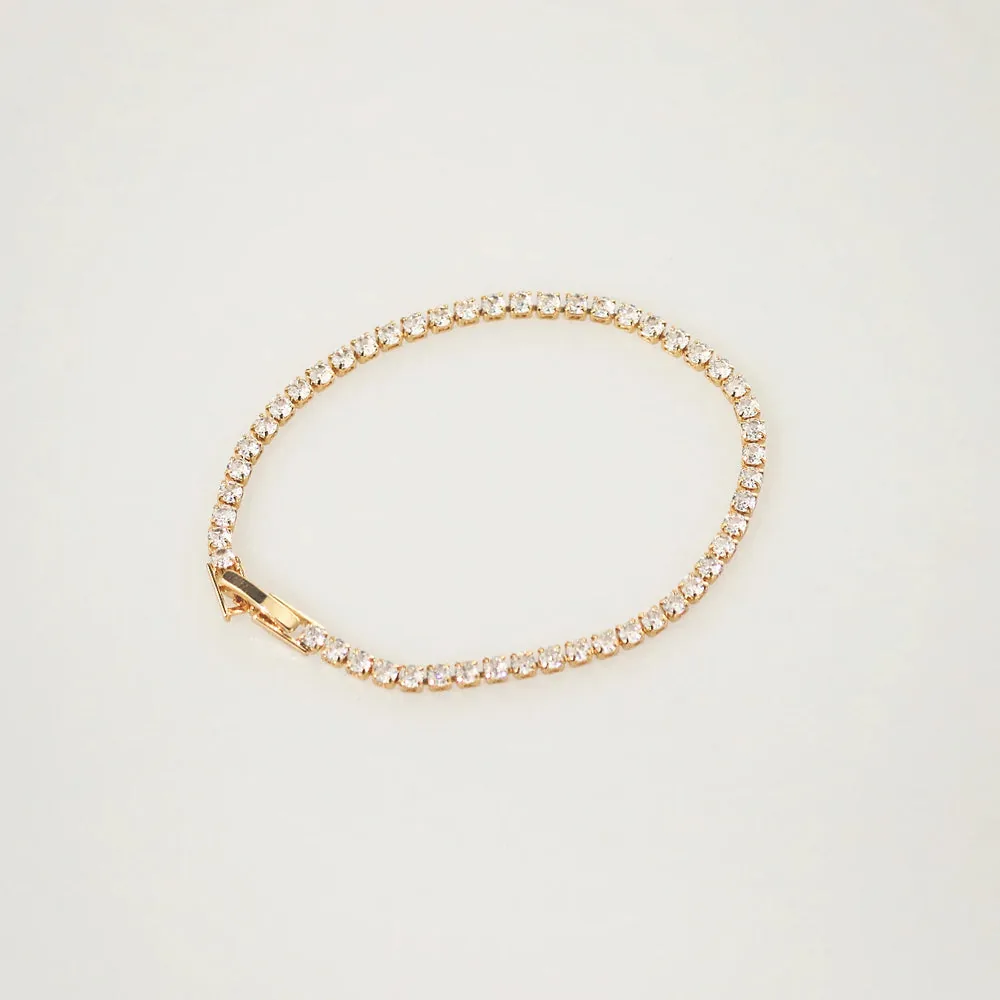Classic Tennis Bracelet - 2mm Gold CZ Chain