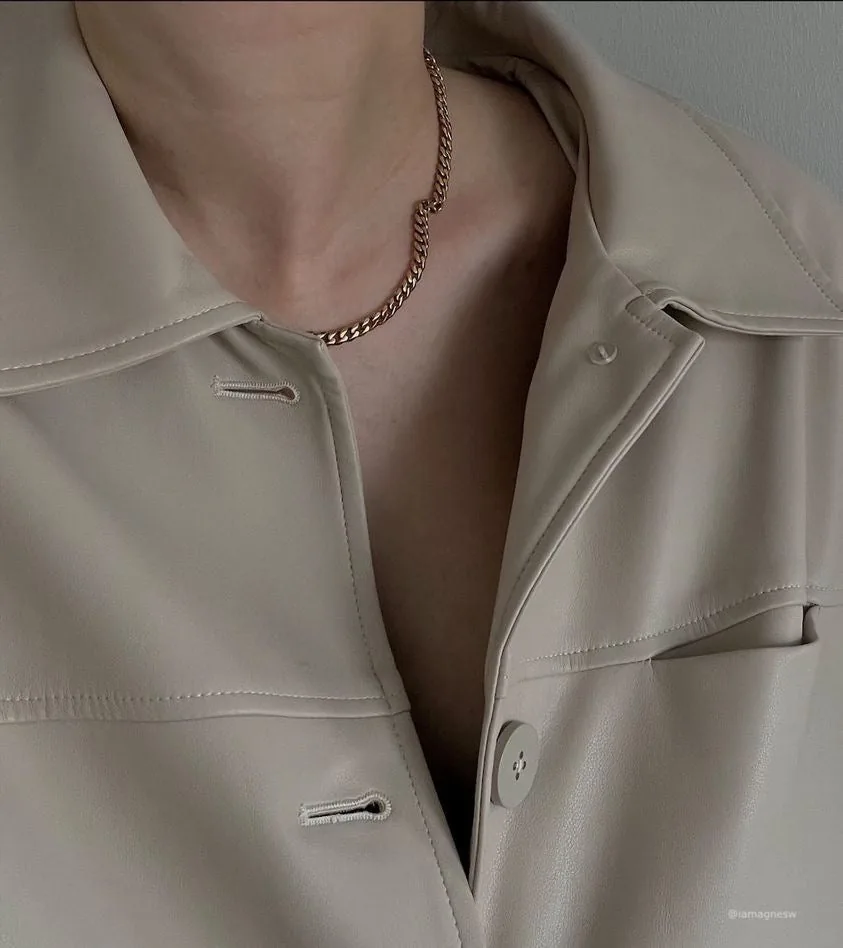 Cora Curb Chain Necklace – 18k Gold Stainless Steel