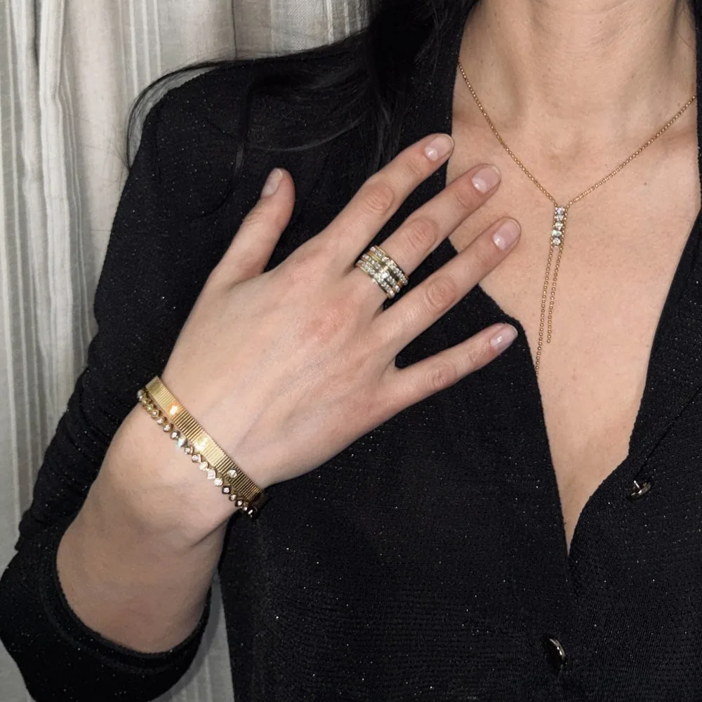 Crystal Lariat Necklace - Waterproof Gold Stainless Steel