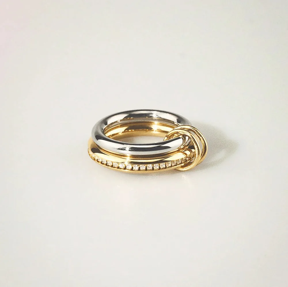 Double Sparkle Link Ring – Waterproof Stainless Steel Ring