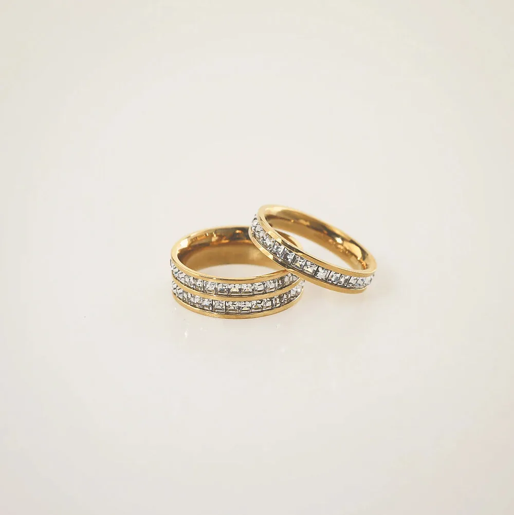 Meideya Eden CZ Eternity Ring Set – 2-Piece Stack