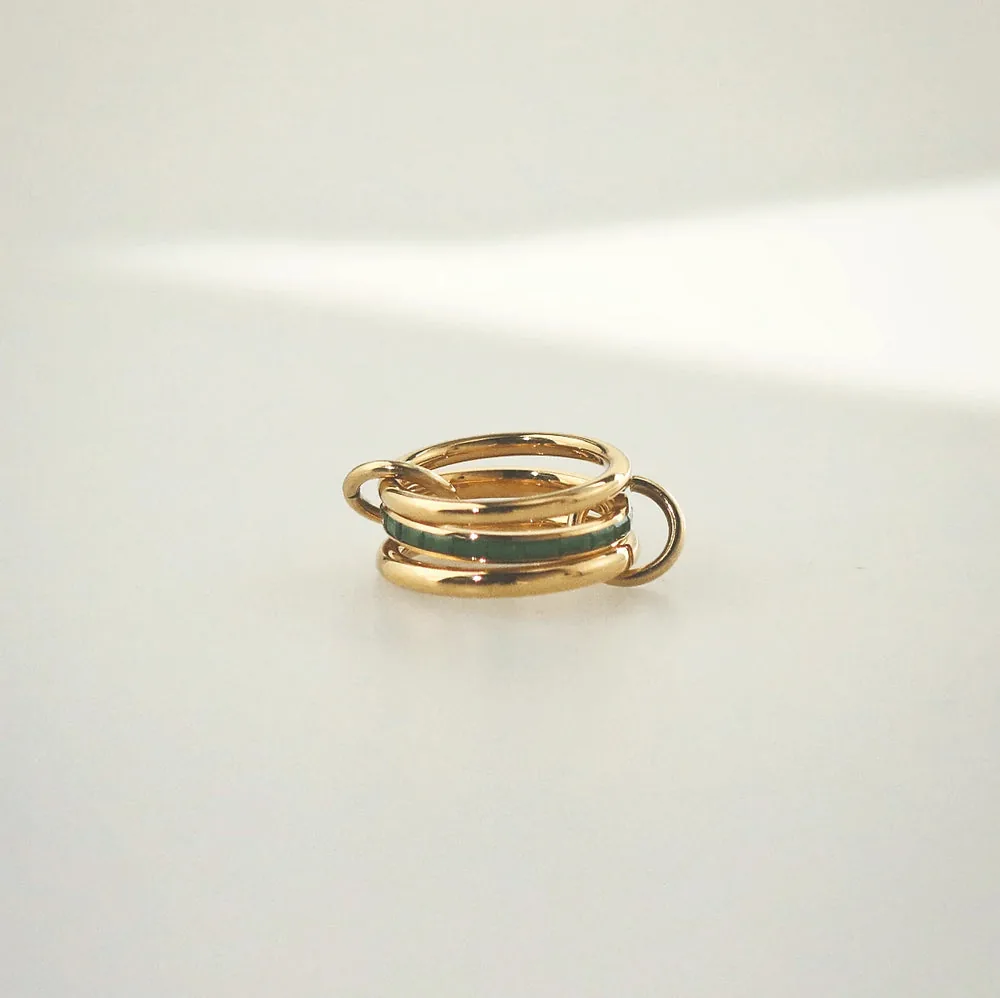 Emerald Triple Ring – Waterproof & Tarnish-Free Stackable Ring