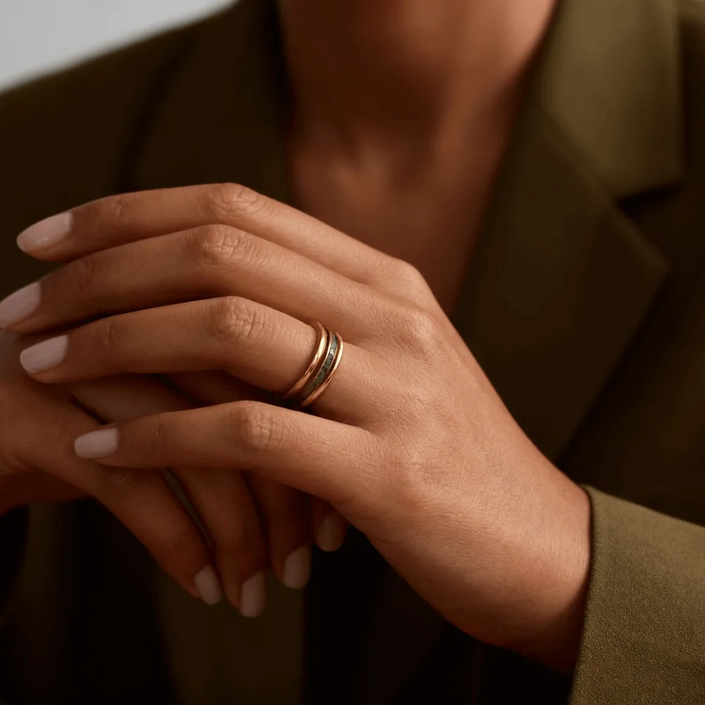 Emerald Triple Ring – Waterproof & Tarnish-Free Stackable Ring