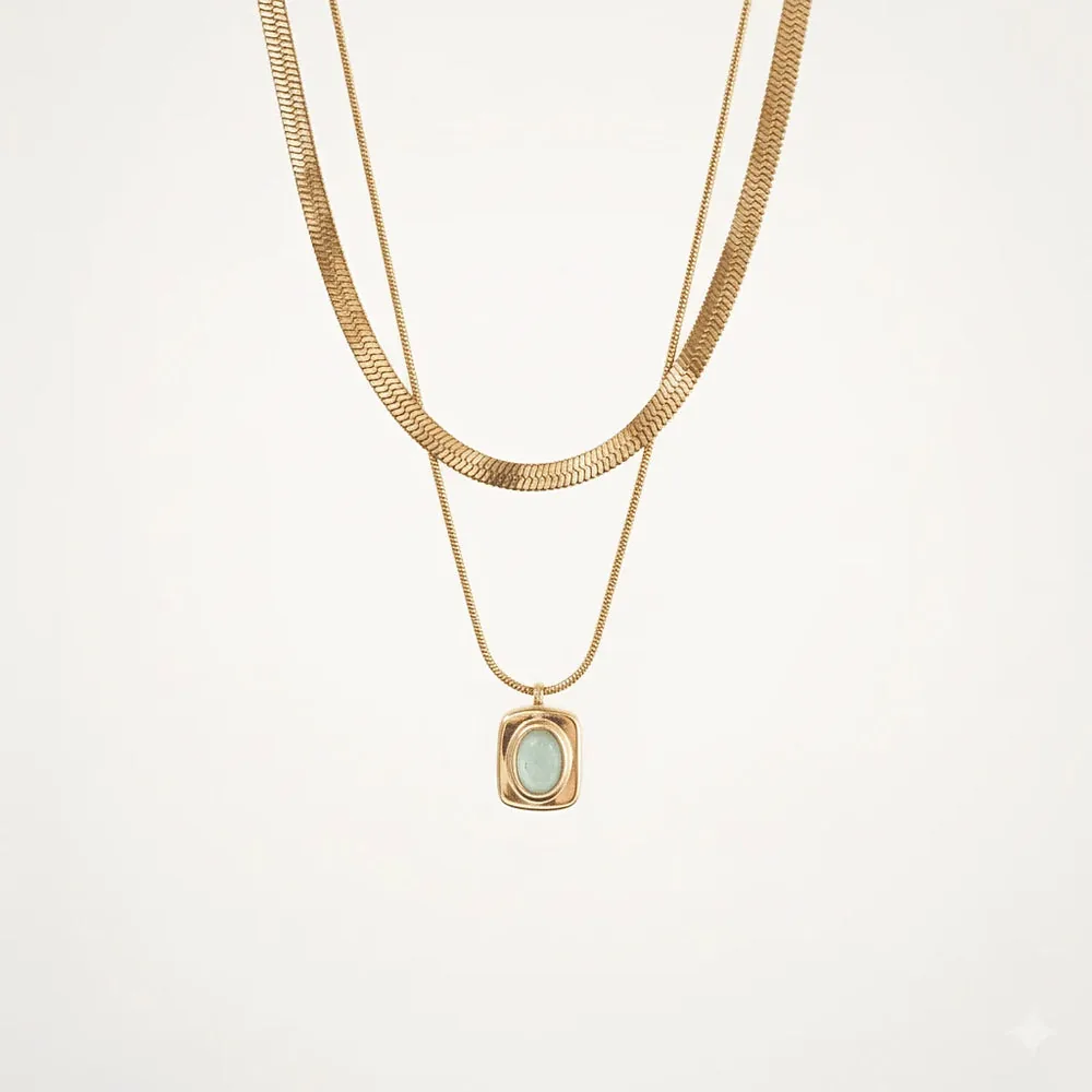 Eve Layered Necklace - Waterproof Gold Plated Pendant