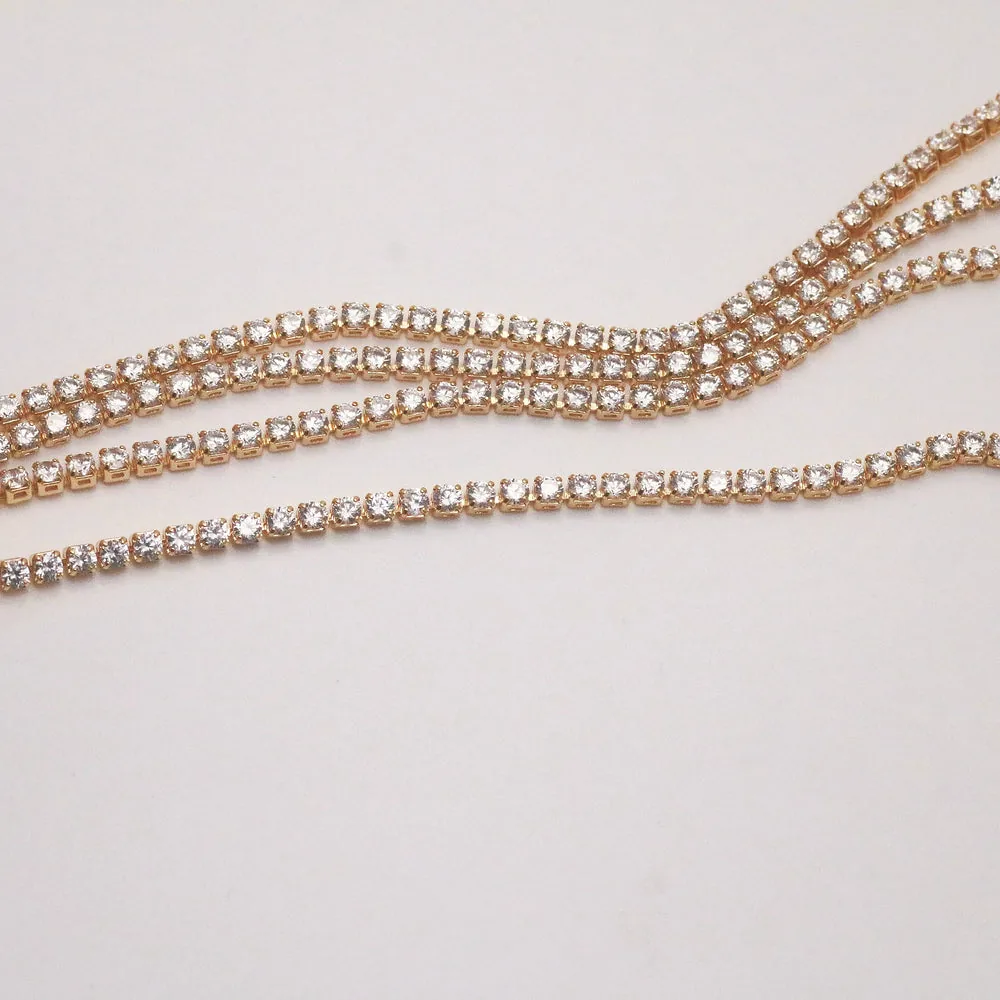 Gold Plated Cubic Zirconia Tennis Necklace