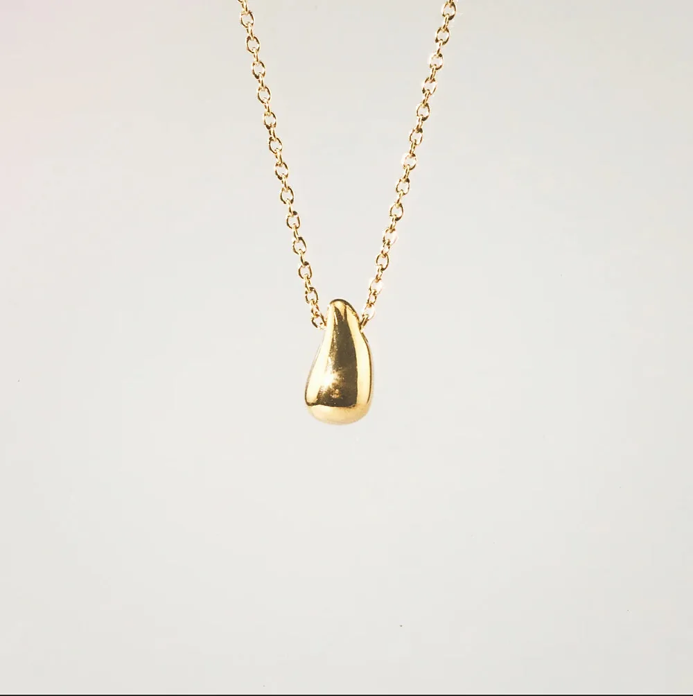 Golden Drip Necklace - 18k Gold Stainless Steel Pendant
