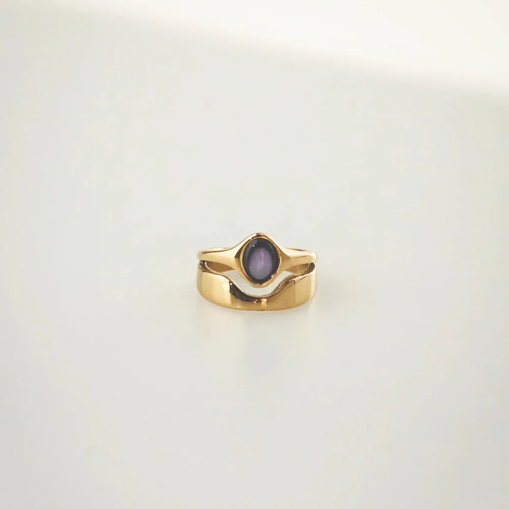 Hugo Ring - Black Mother of Pearl