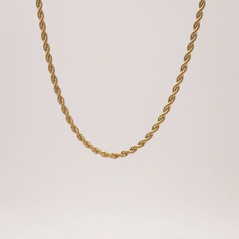 Isla Rope Necklace – 18k Gold Plated Stainless Steel