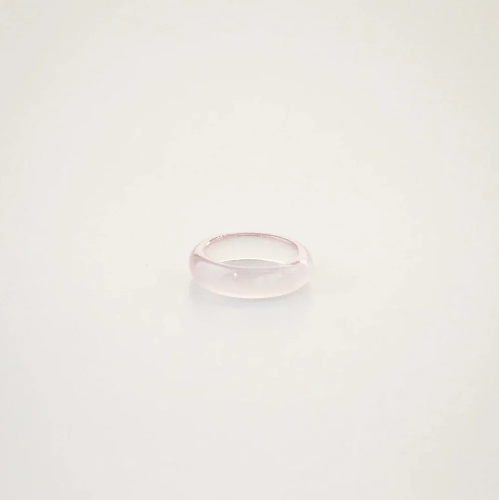 Light Pink Jade Band Ring – Hypoallergenic 316L