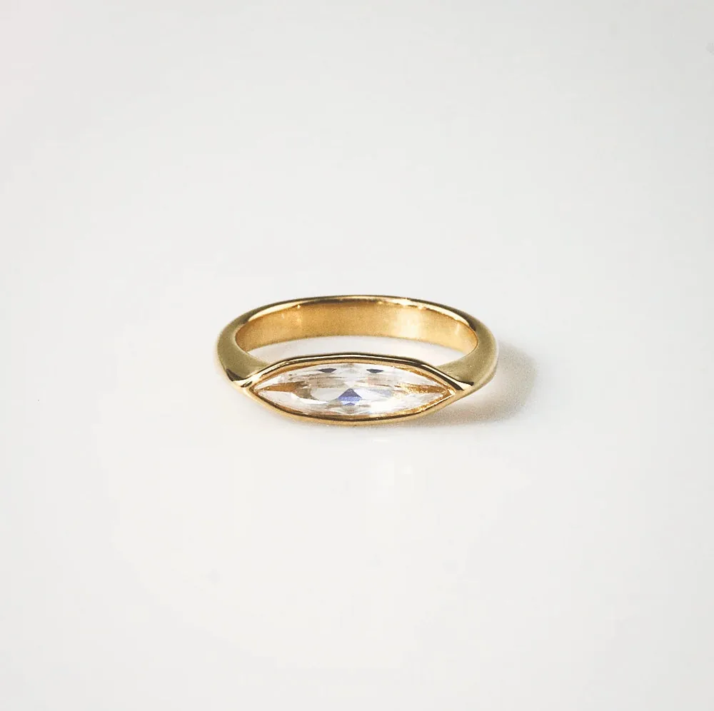 Meideya Marquise Sleek Ring – 18K Gold Plated Waterproof