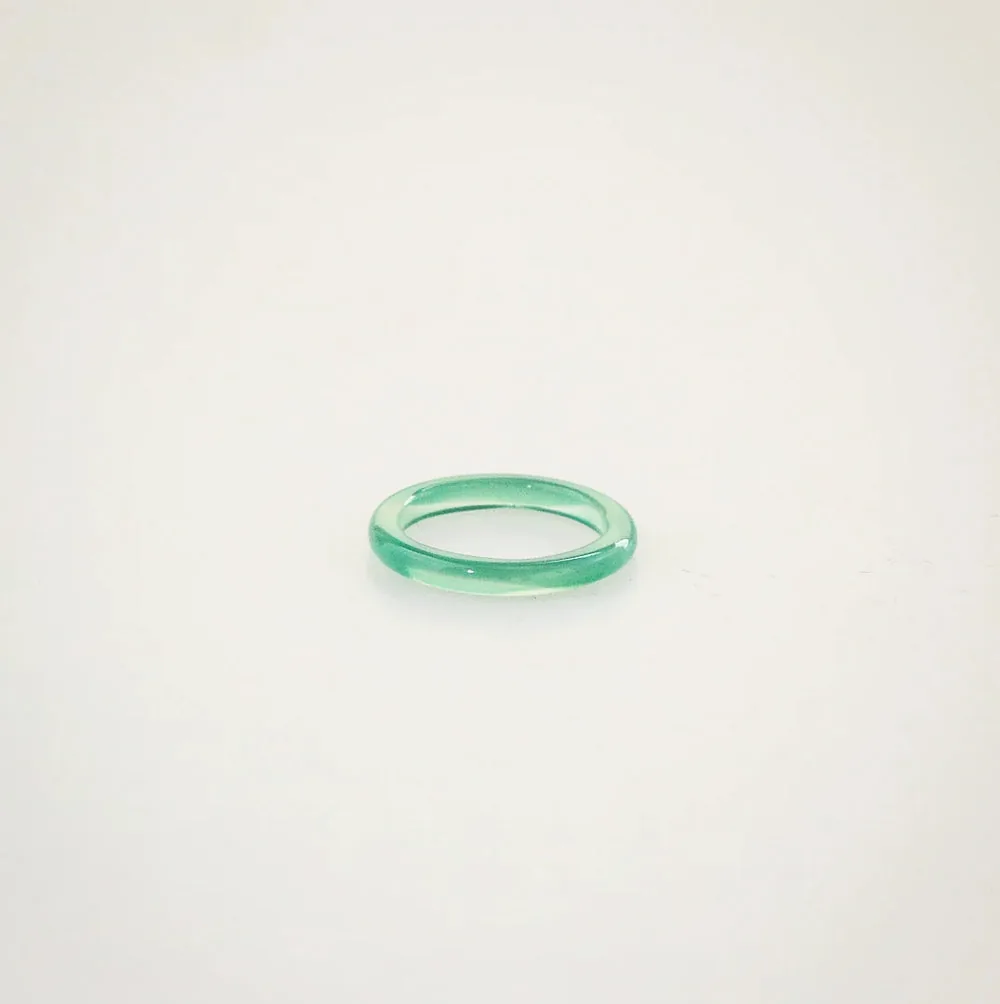 Mint Green Jade Stacking Ring – Hypoallergenic 316L
