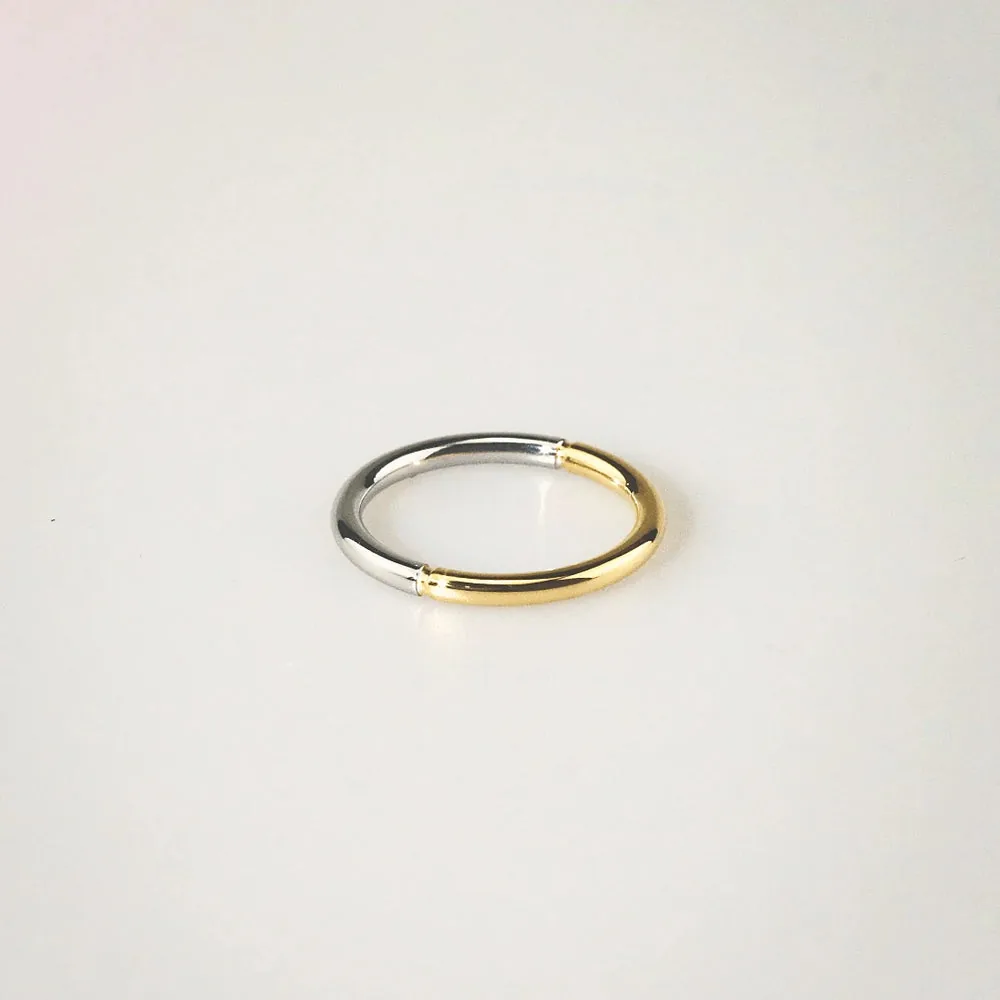 Meideya Mixed Thin Ring — Two-Tone Gold & Silver Stacker