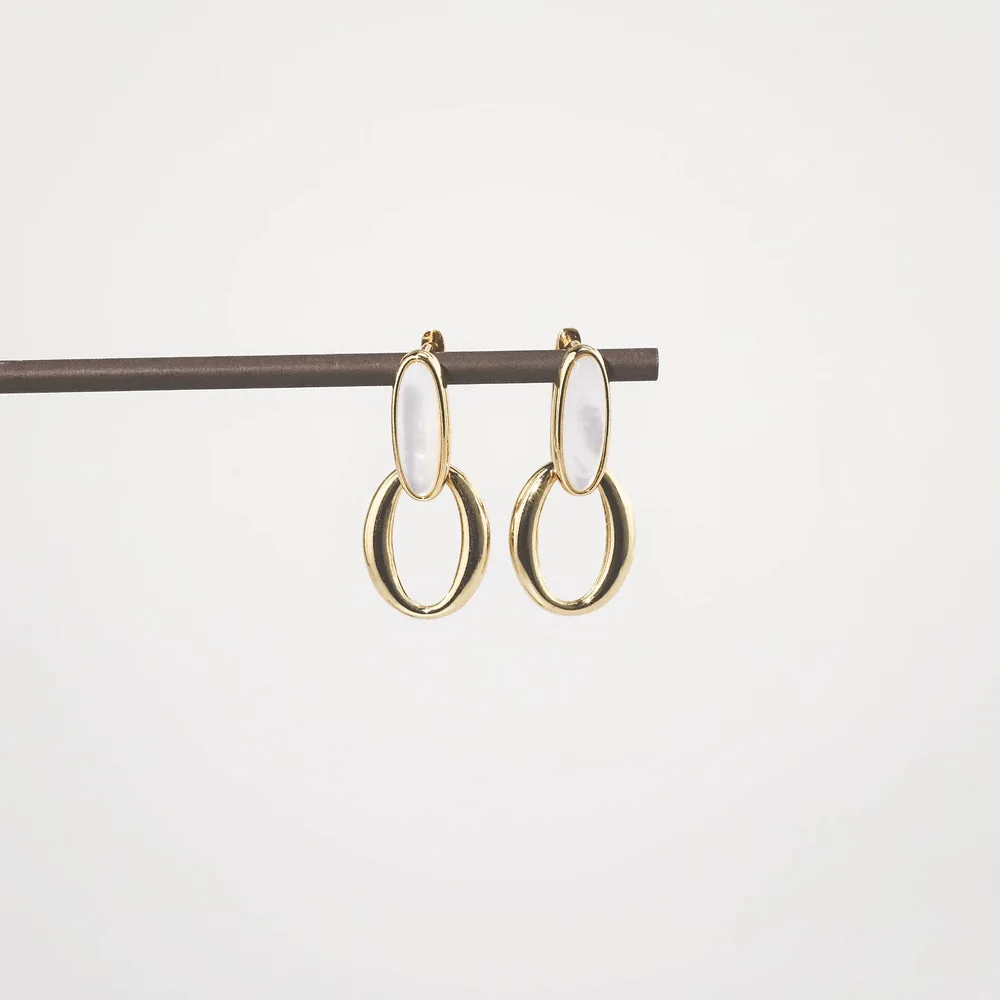 Nerida Mother of Pearl Hoop Earrings - Hypoallergenic 316L