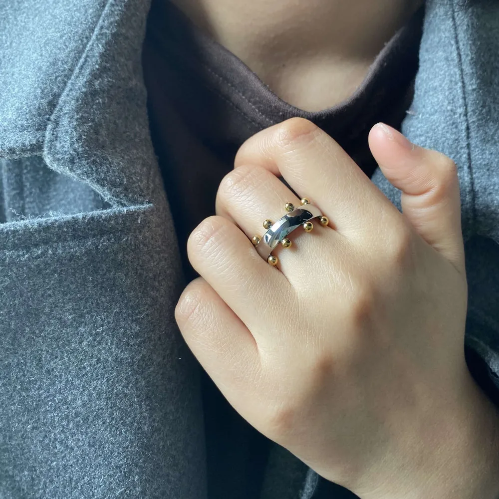 Orbit Mixed Two-Tone Ring – Waterproof Stainless Steel