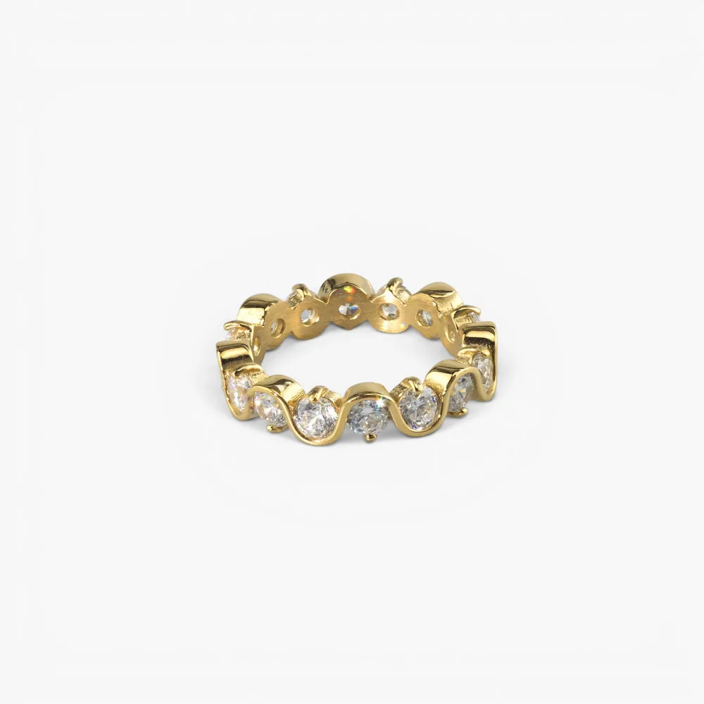 Meideya Ripple CZ Eternity Band – Waterproof Stacking Ring