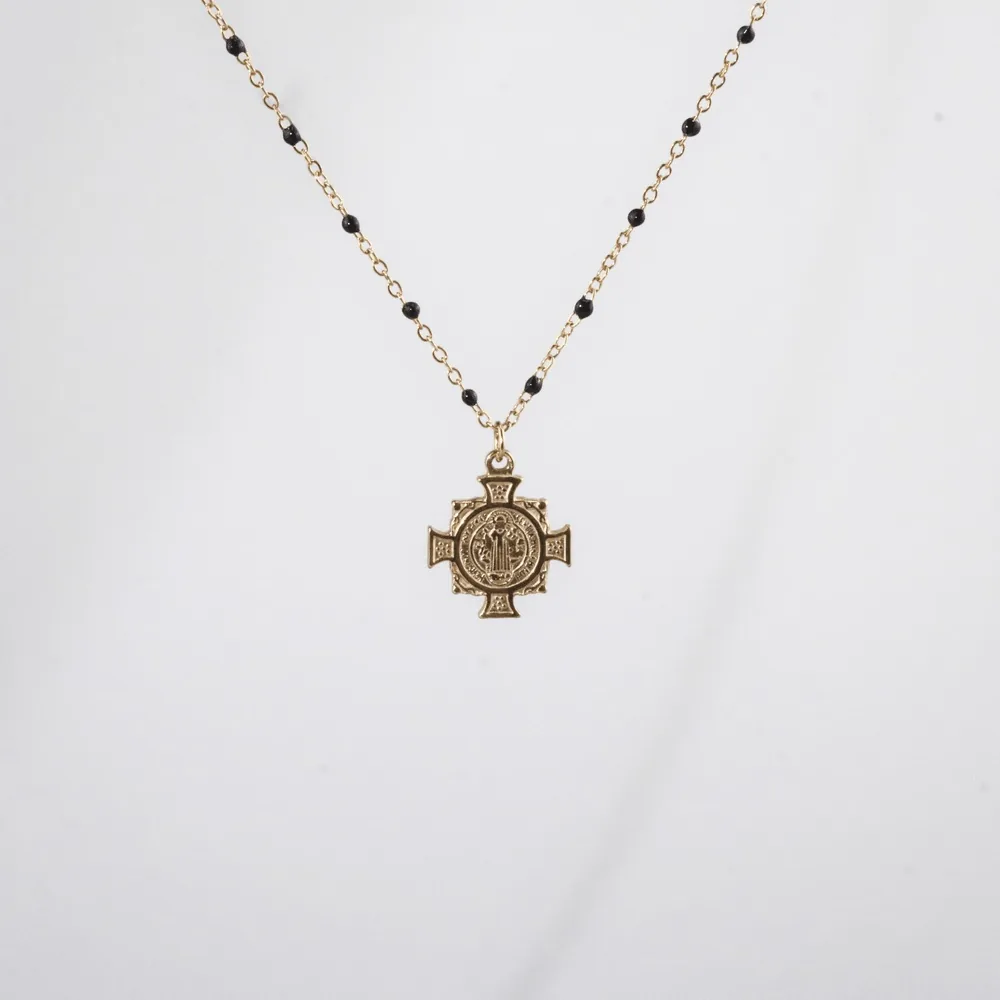 Saint Benedict Medal Necklace - Waterproof Gold Plated