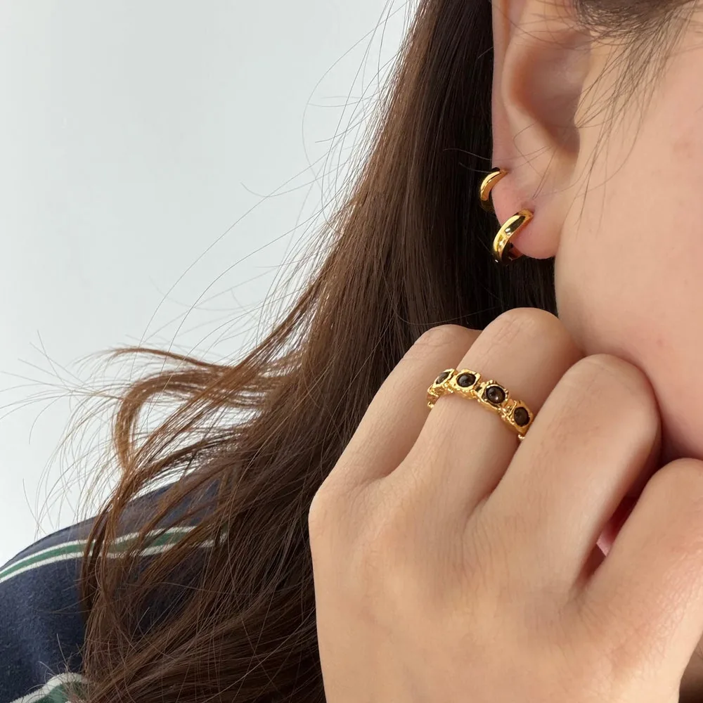 Small Chunky Hoops - Waterproof 18k Gold Plated Earrings