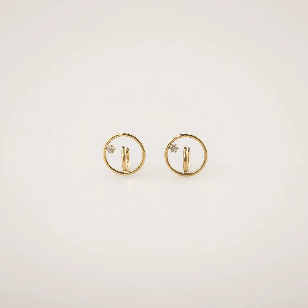 Starlit Whisper Huggie Earrings – Waterproof 18k Gold