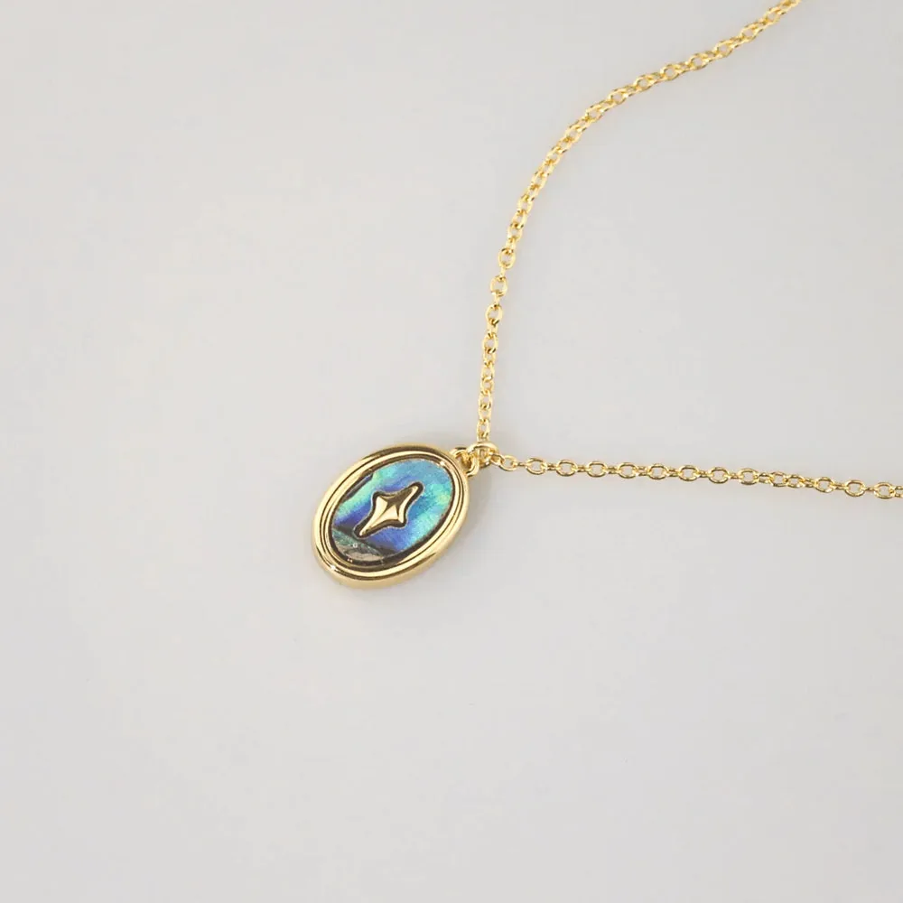 Meideya Starry Abalone Pendant Necklace — Ocean Hues