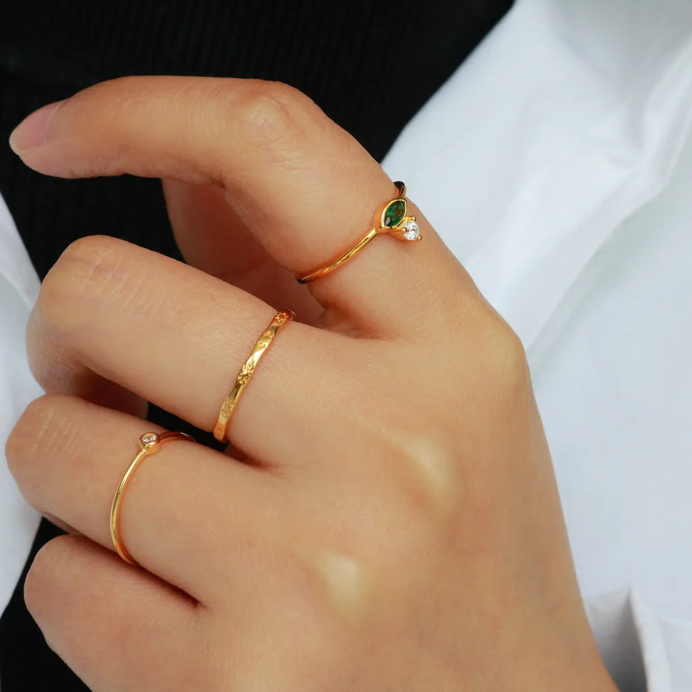 Sun Loop Ring – Stackable 18k Gold Plated Ring