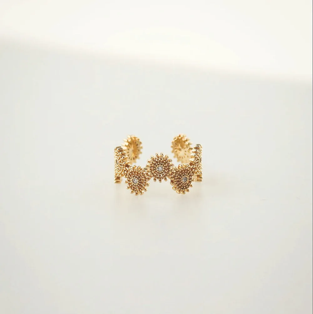 Sunburst Open Ring – 18k Gold Plated Vintage Ring