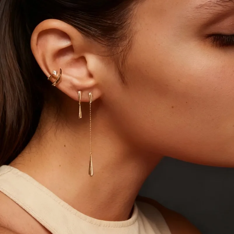 Teardrop Earring Set – Waterproof Gold Dangle Earrings