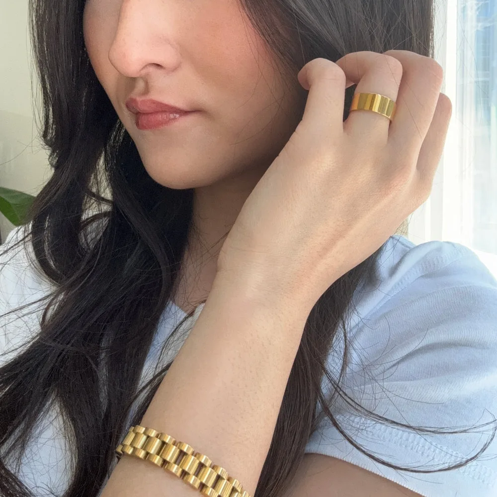 Meideya The Band Ring – Stackable Gold-Plated Ring