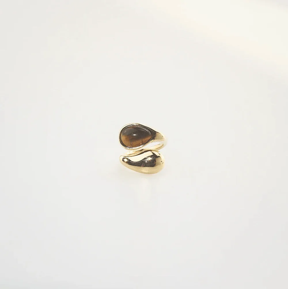 Tiger's Eye Bypass Ring – Waterproof Stainless Steel
