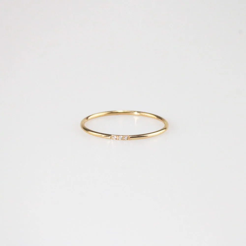 Tiny CZ Stacker Ring – 18k Gold Plated Waterproof Ring