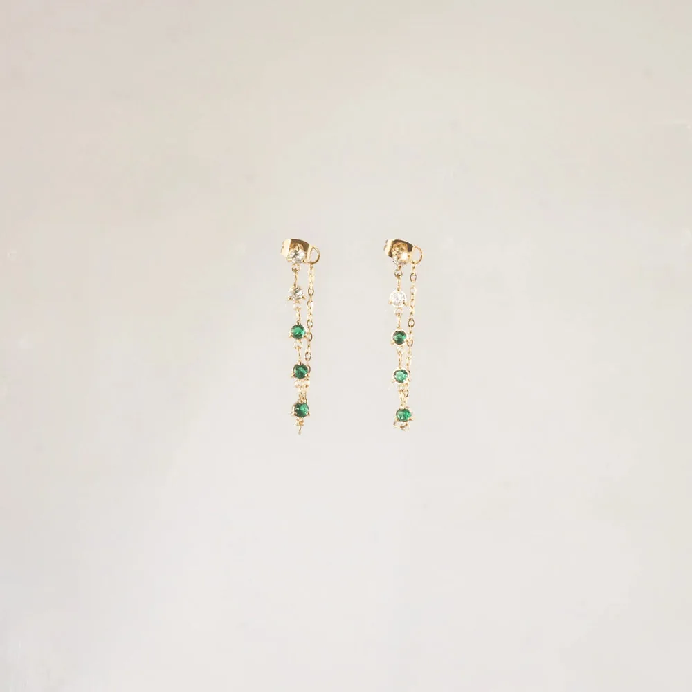 Twinkling Chain Earrings – Waterproof Gold Studs