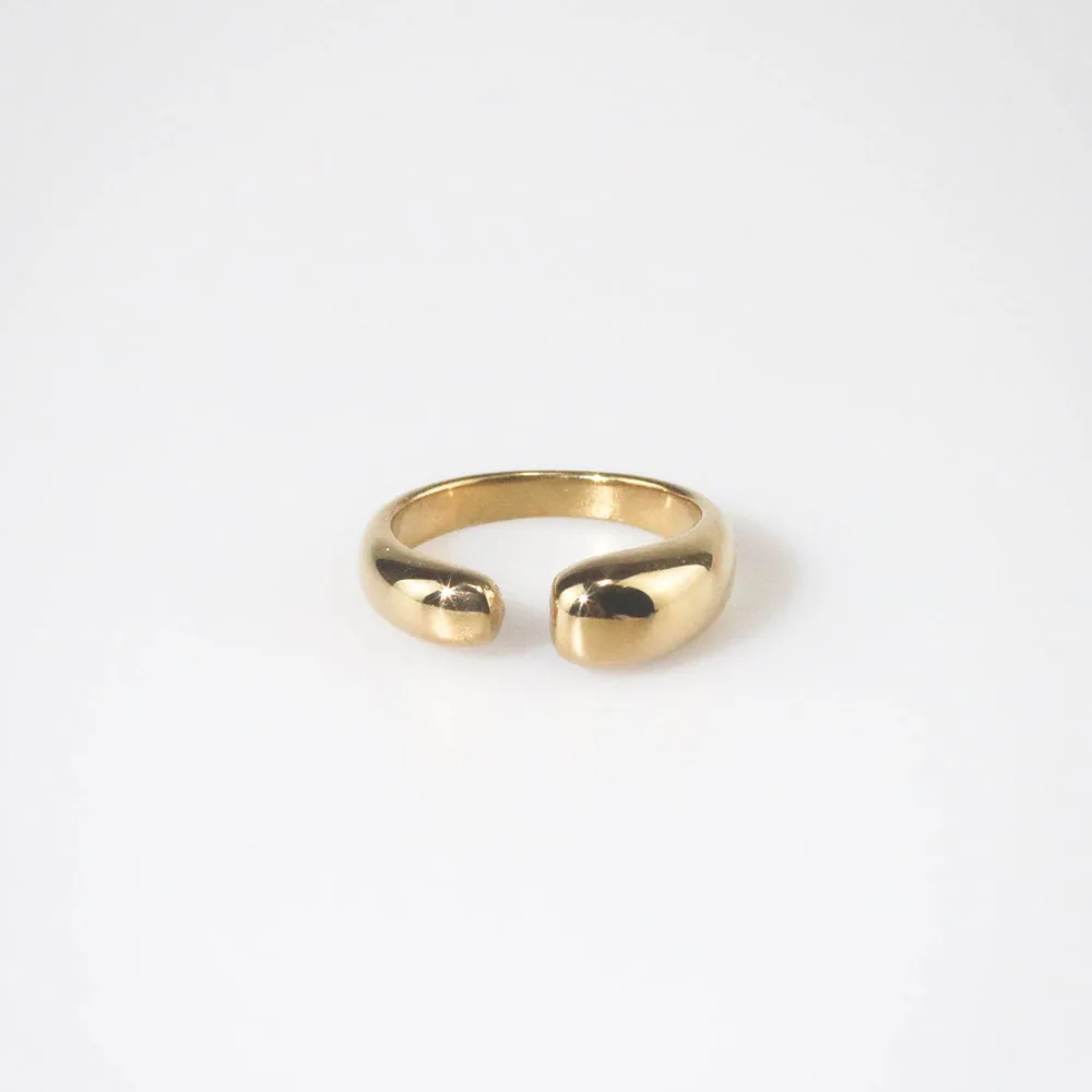 Waterproof 18K Gold Plated Ayn Open Ring – Stylr