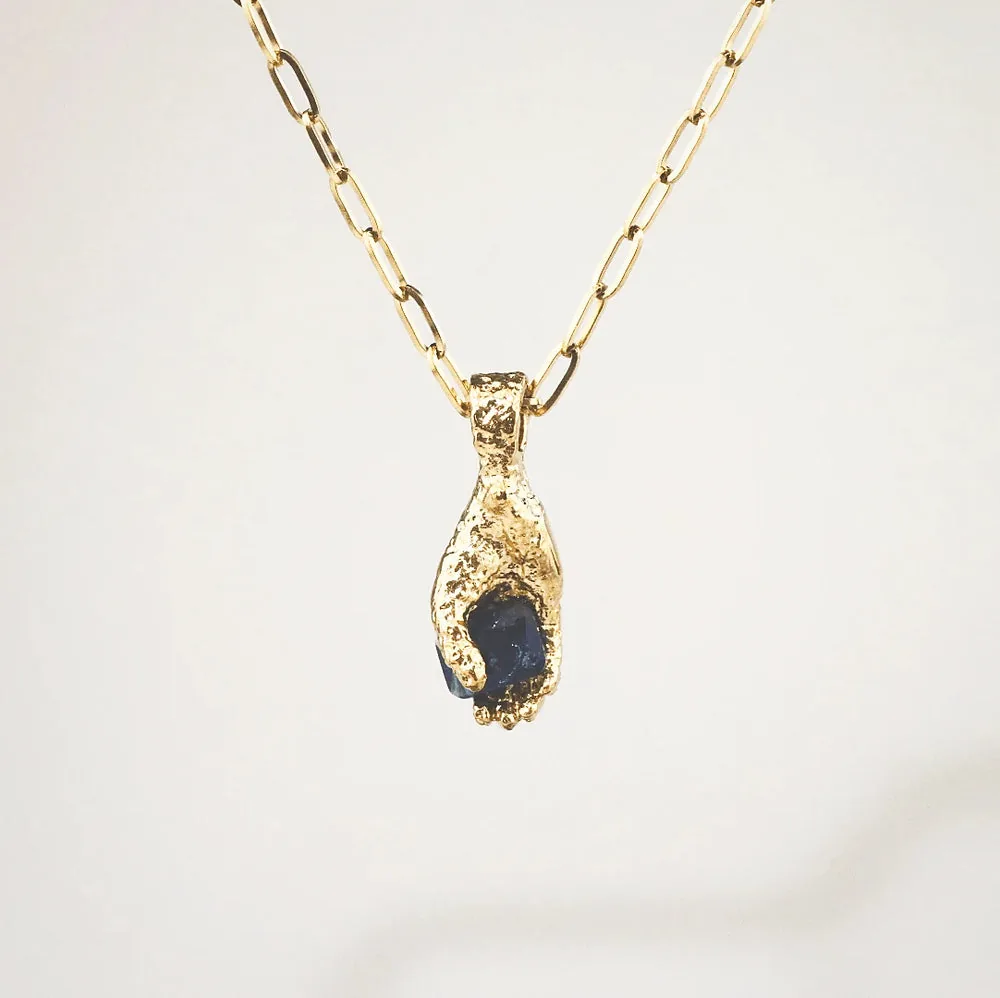 Waterproof 18k Gold Plated Hand of Stillness Necklace
