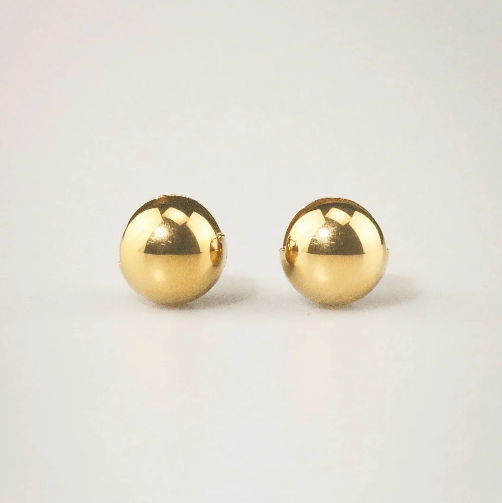 Waterproof 18k Gold Plated Orb Hoop Earrings