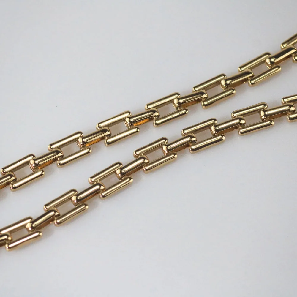 Waterproof 18k Gold Plated Square Chainlink Necklace