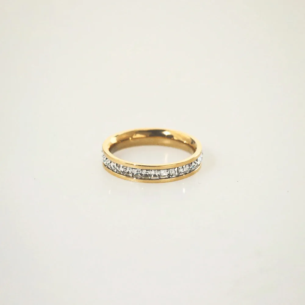 Waterproof 18k Gold Plated Stainless Steel Eternity Ring