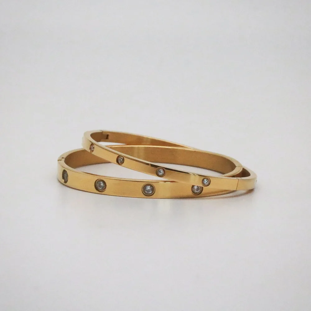 Waterproof Dainty Bangle Bracelet - 18k Gold Plated