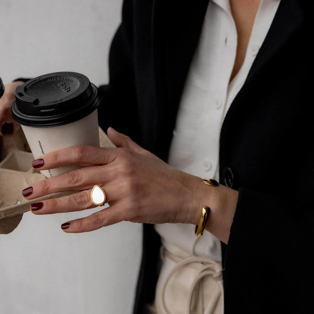 Waterproof Gold Cuff Bracelet – Stainless Steel