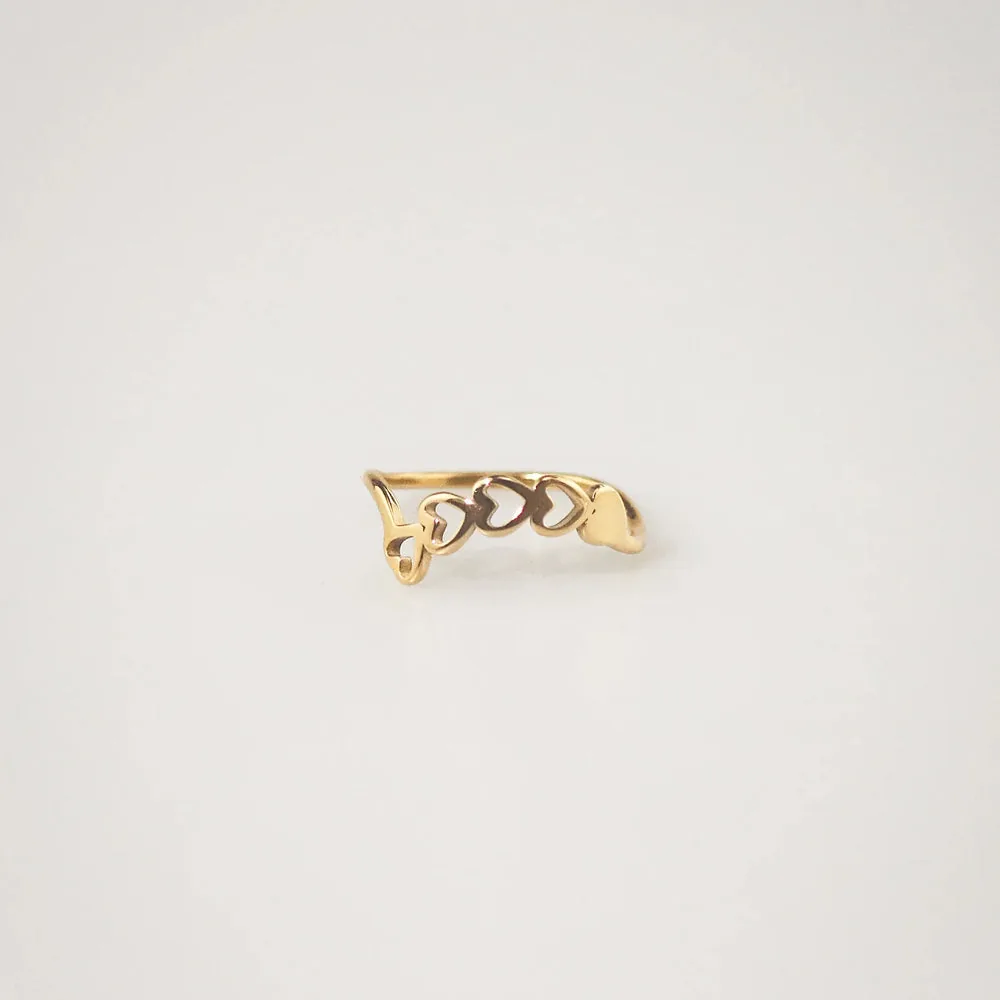 Waterproof Gold Heart Ring – Stackable 316L Stainless Steel