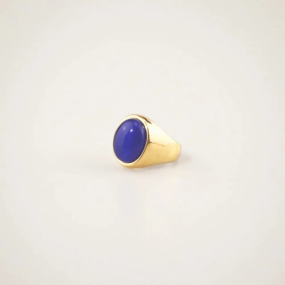 Waterproof Gold Plated Chunky Cats Eye Ring