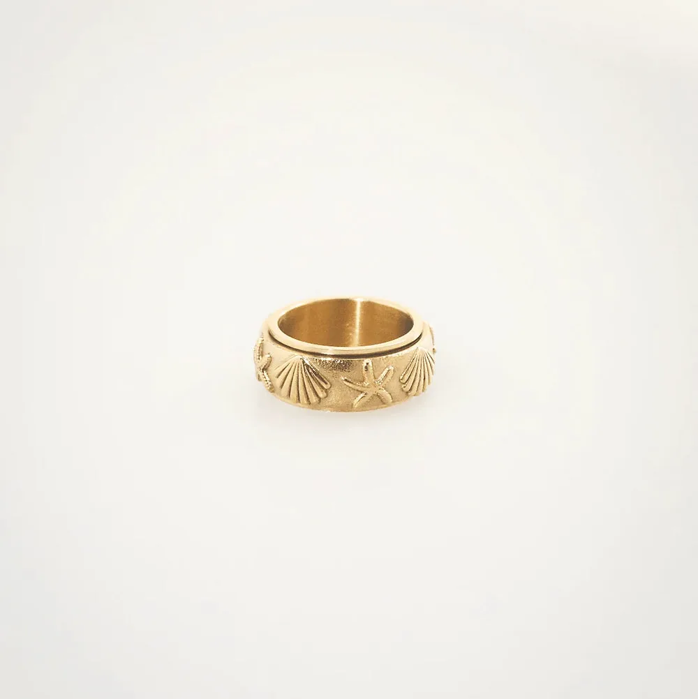 Waterproof Gold Plated Fidget Ring – Hypoallergenic Spinner