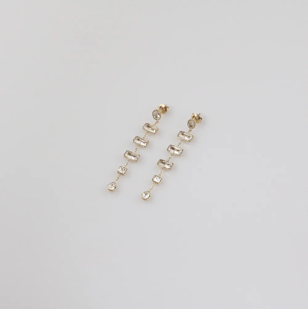 Waterproof Tarnish-Free CZ Drop Earrings