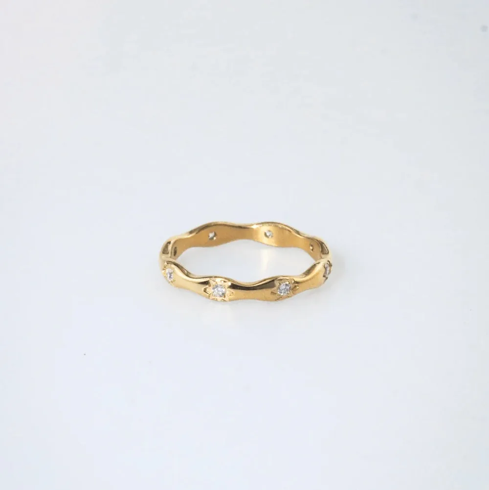 Waterproof Tarnish Free Eternity Crystal Ring