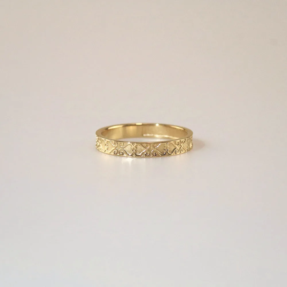 Waterproof Tarnish-Free Gold Plated Band Ring