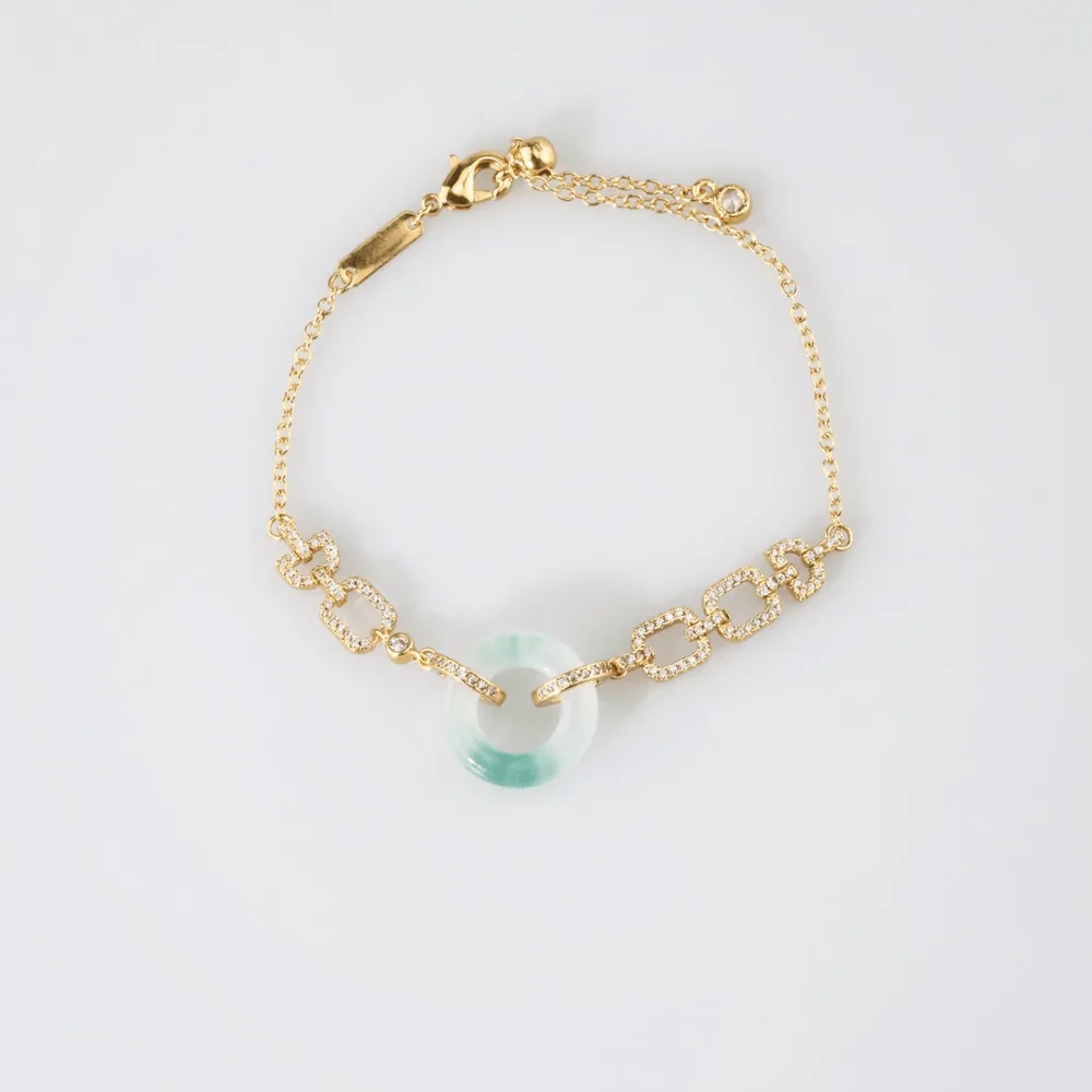 Waterproof Tarnish-Free Jade Donut Bracelet