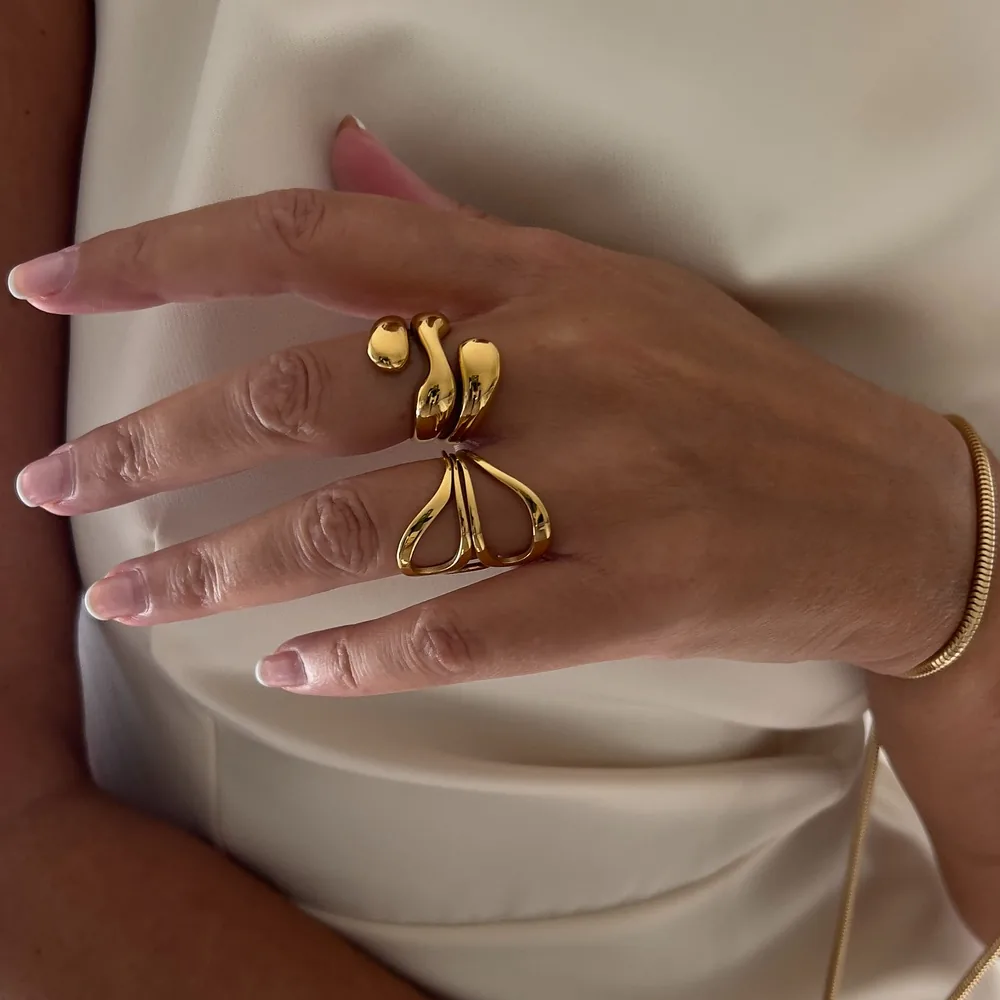 Waterproof Tarnish-Free Statement Flow Ring